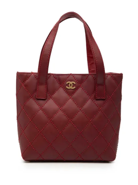 CHANEL Pre-Owned 2003-2004 Small CC Calfskin Surpique tote bag