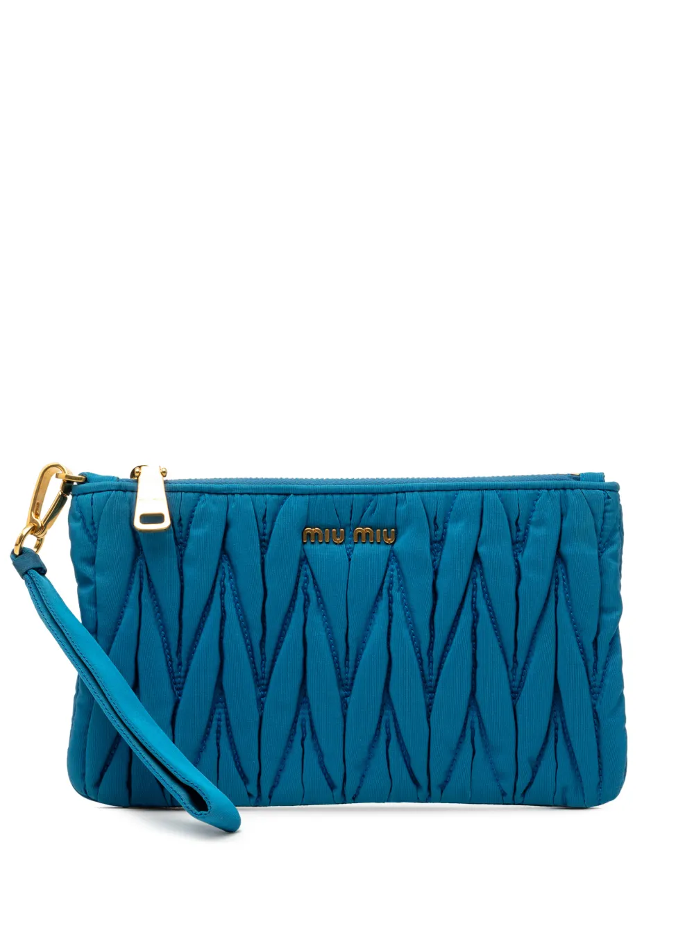 Miu Miu Pre-Owned 2010-2026 Matelasse Nylon clutch bag - Blu