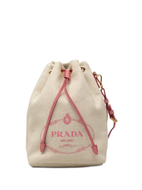 Prada Pre-Owned 2010-2026 Canvas Canapa Logo Drawstring pouch