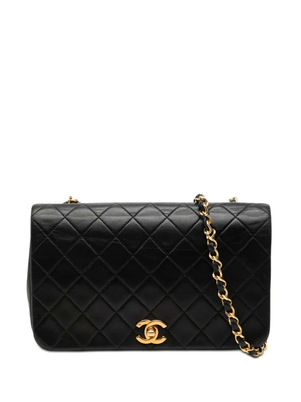 CHANEL Pre-Owned 1989-1991 CC Quilted Lambskin Full Flap crossbody bag - Nero