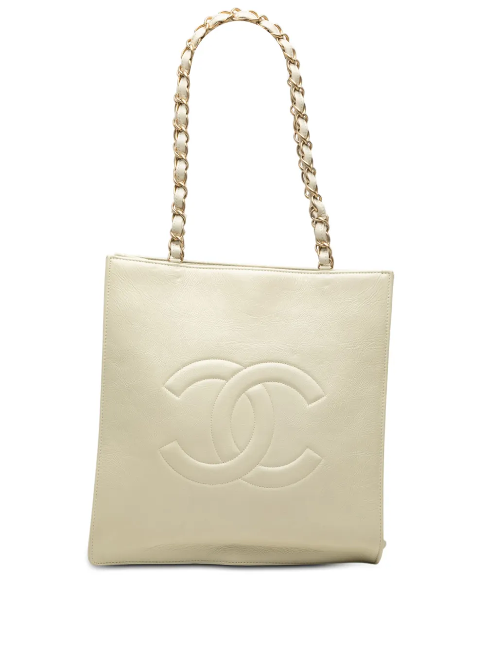 CHANEL Pre-Owned 2020 Shiny Aged Calfskin North South Shopping tote bag - Weiß