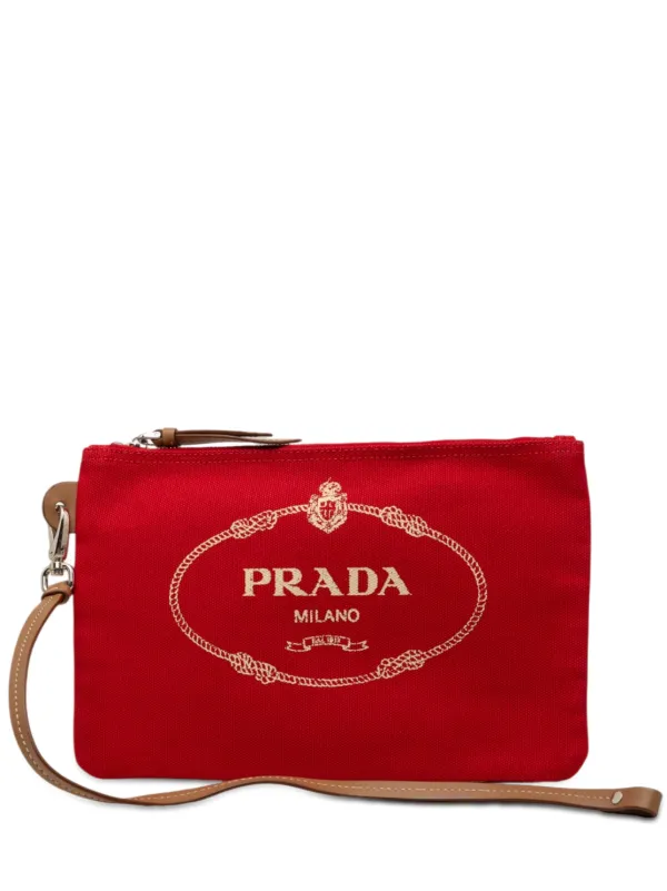 値下 PRADA キャンバス ポーチ レッド 値下 PRADA キャンバス ポーチ
