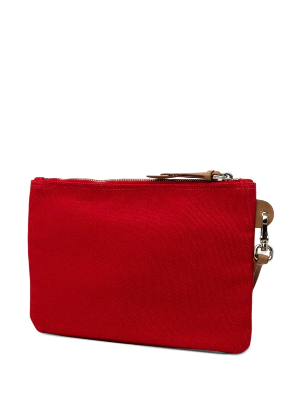 Prada Pre-owned 2013-2026 Canvas Canapa Logo Wristlet Pouch in Red, view 2