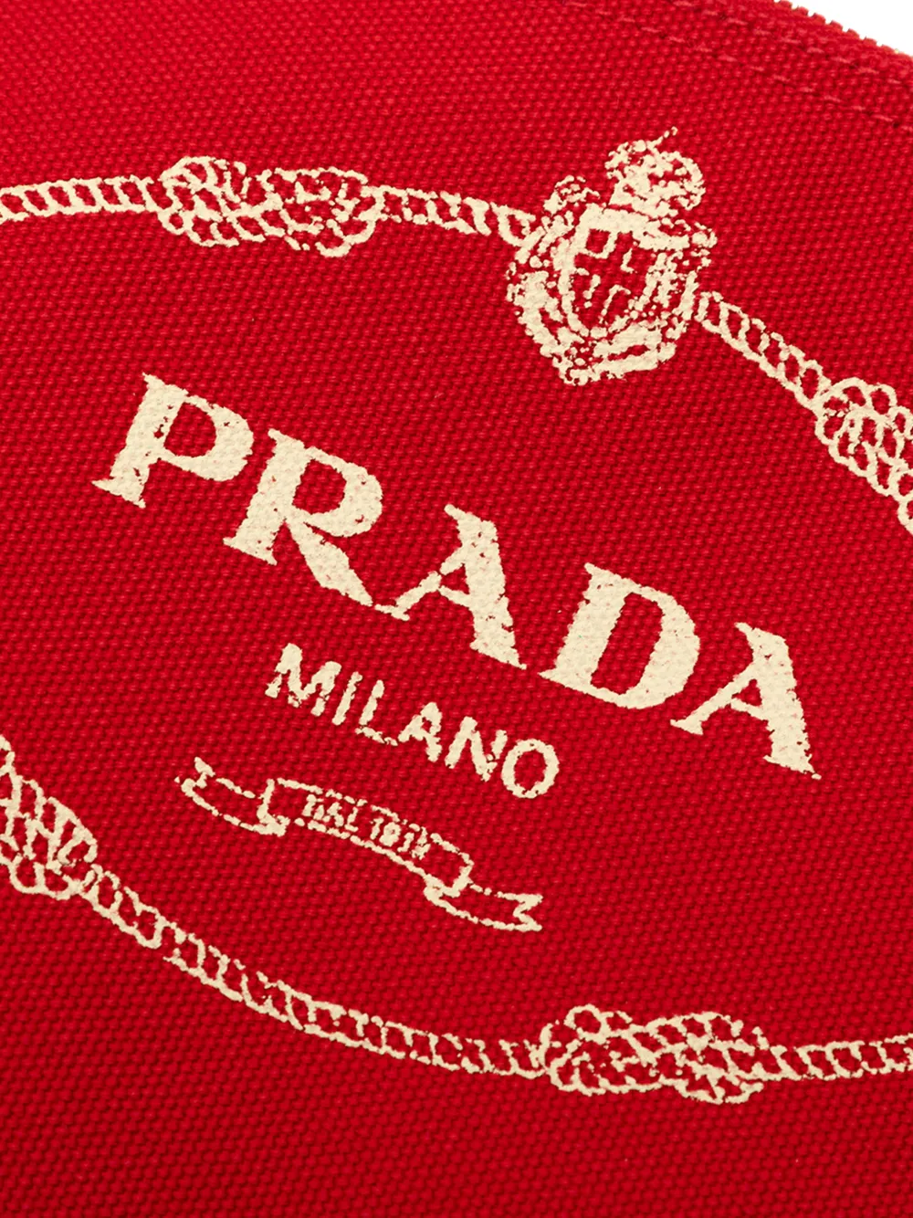Prada Pre-owned 2013-2026 Canvas Canapa Logo Wristlet Pouch in Red, view 5