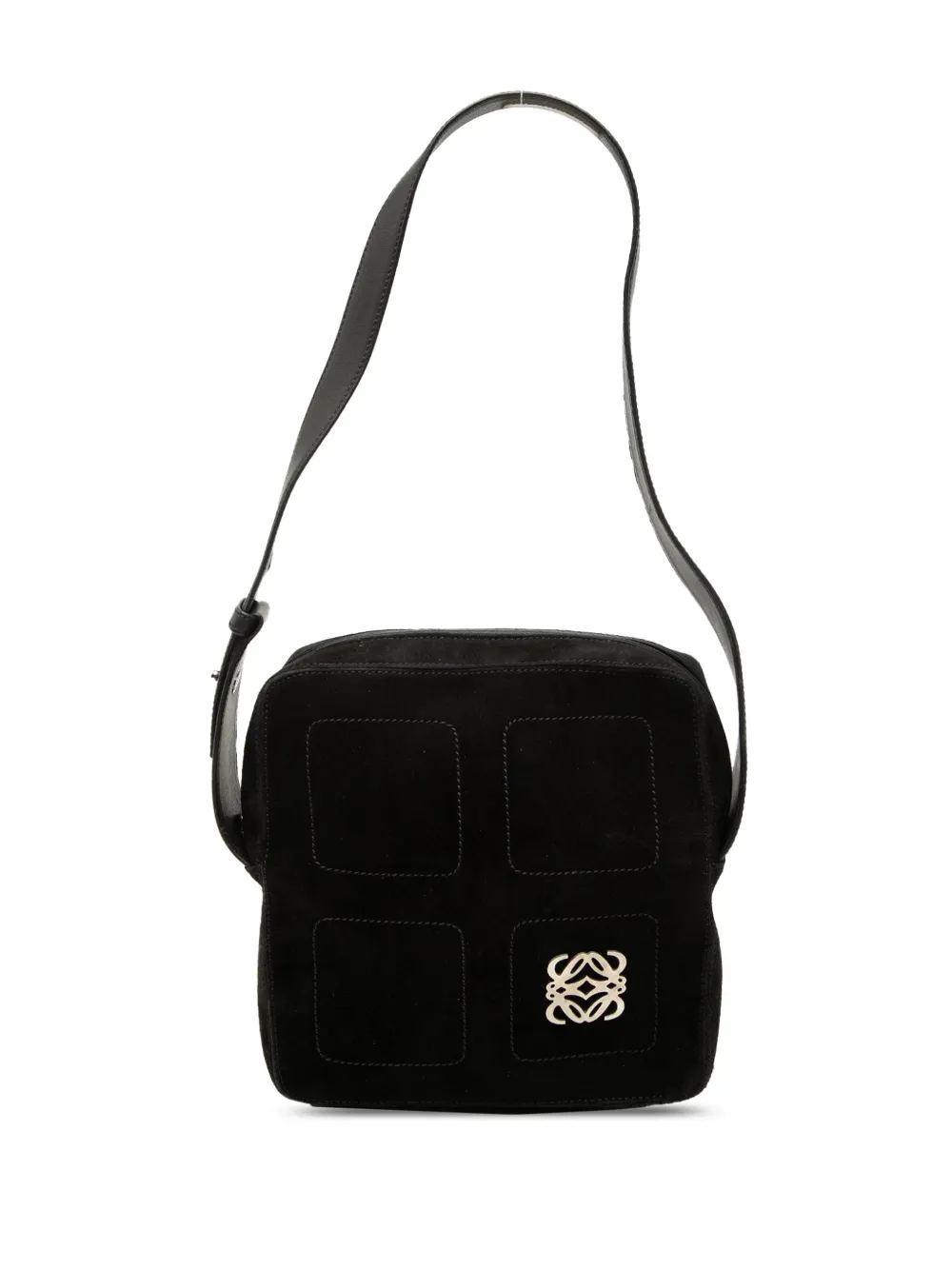 Loewe Pre-Owned 2011 Suede Anagram shoulder bag - Nero