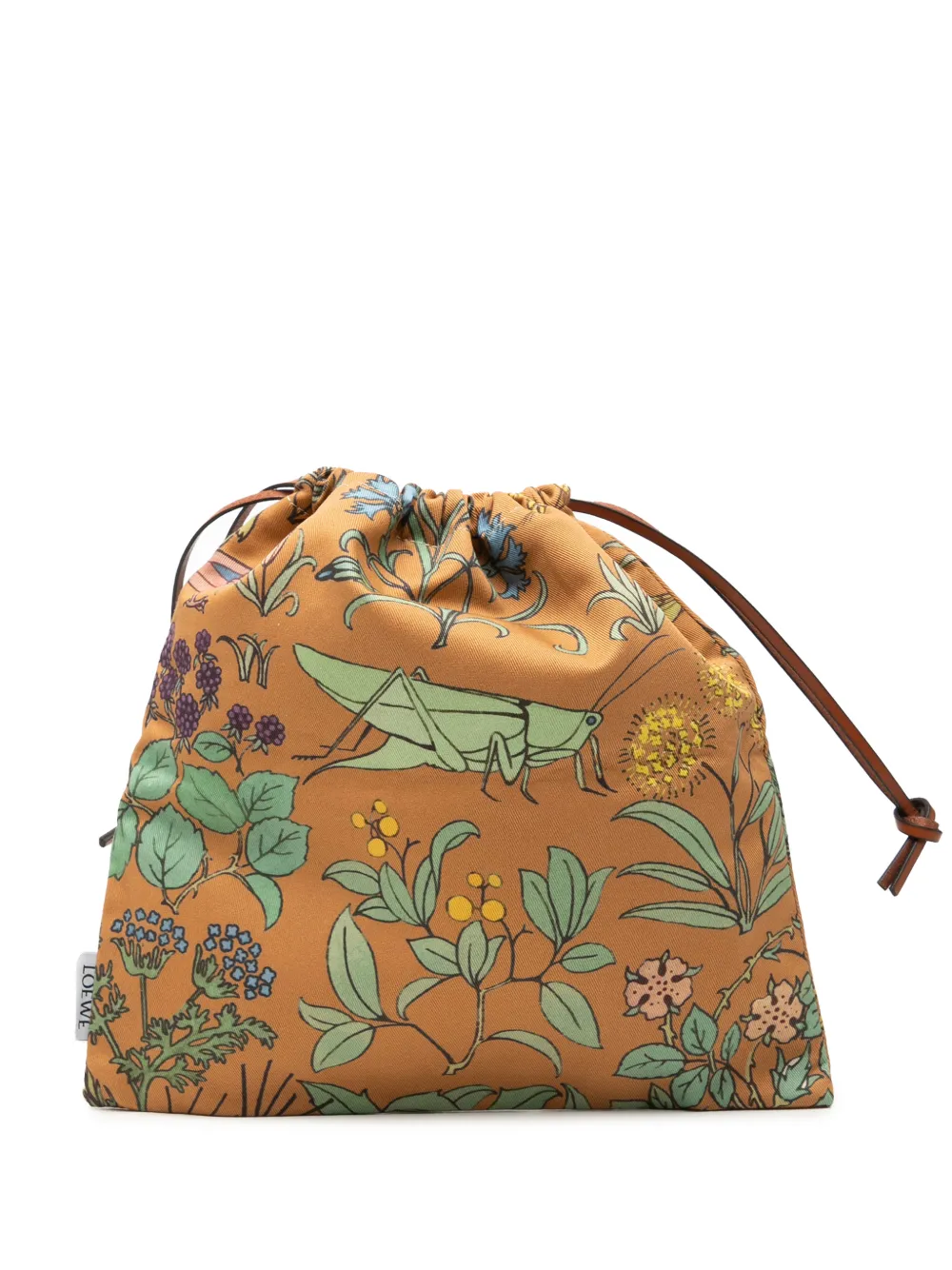 Loewe Pre-Owned 2021 Canvas Floral Print Drawstring pouch - Orange
