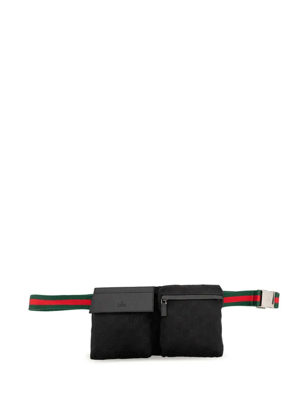 Gucci Pre-Owned 2000-2015 GG Canvas Web Double Pocket belt bag - Nero