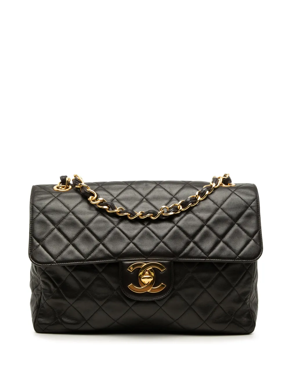 CHANEL Pre-Owned 1994-1996 Jumbo XL Classic Lambskin Single Flap crossbody bag - Nero