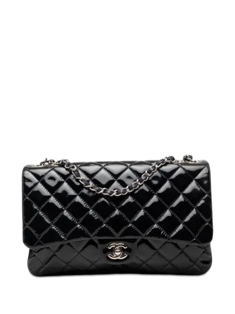 CHANEL Pre-Owned 2013-2014 Jumbo Patent 3 Accordion Flap shoulder bag