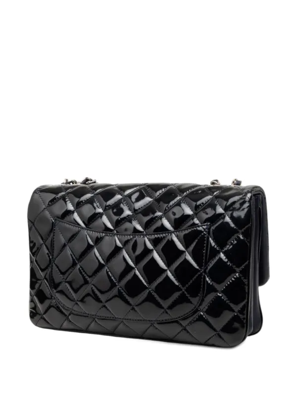 。° . ＊シャネル＊ . ° 。 CHANEL Pre-Owned 2013-2014 Jumbo Patent 3 Accordion Flap Shoulder