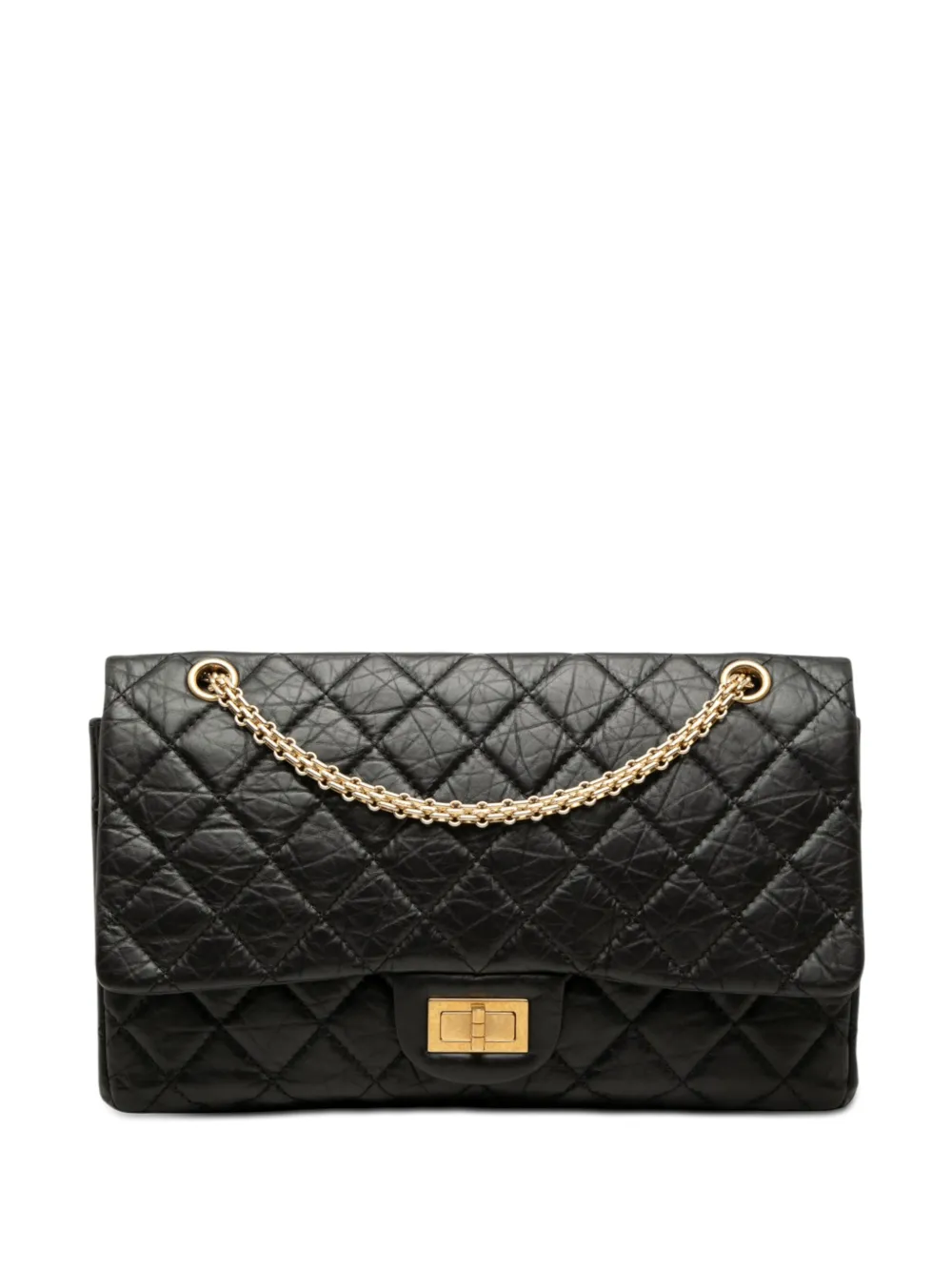 CHANEL Pre-Owned 2011 Quilted Aged Calfskin Reissue 2.55 Double Flap 227 shoulder bag - Nero