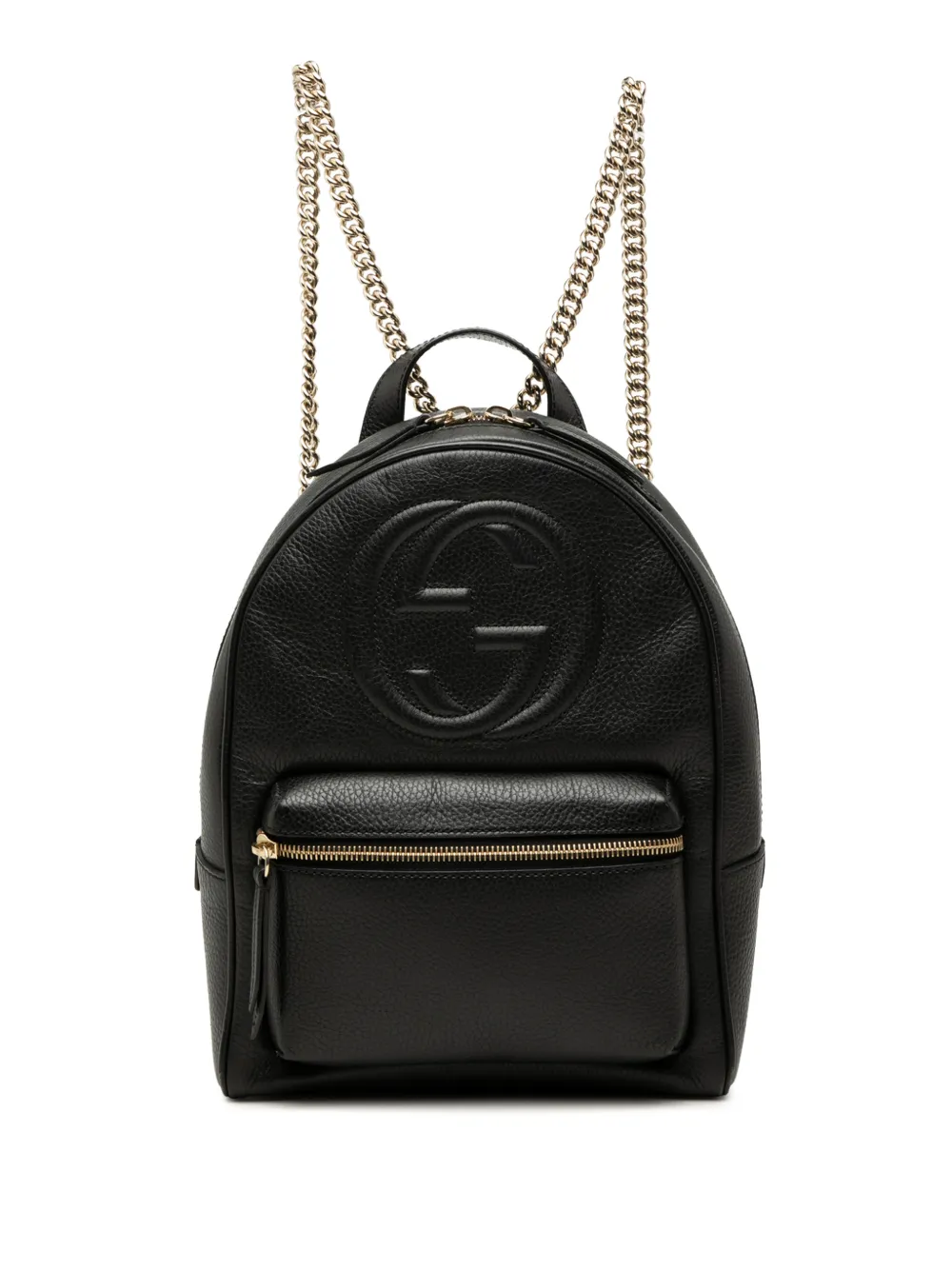 Gucci Pre-Owned 2000-2015 Pebbled Calfskin Soho Chain backpack - Nero