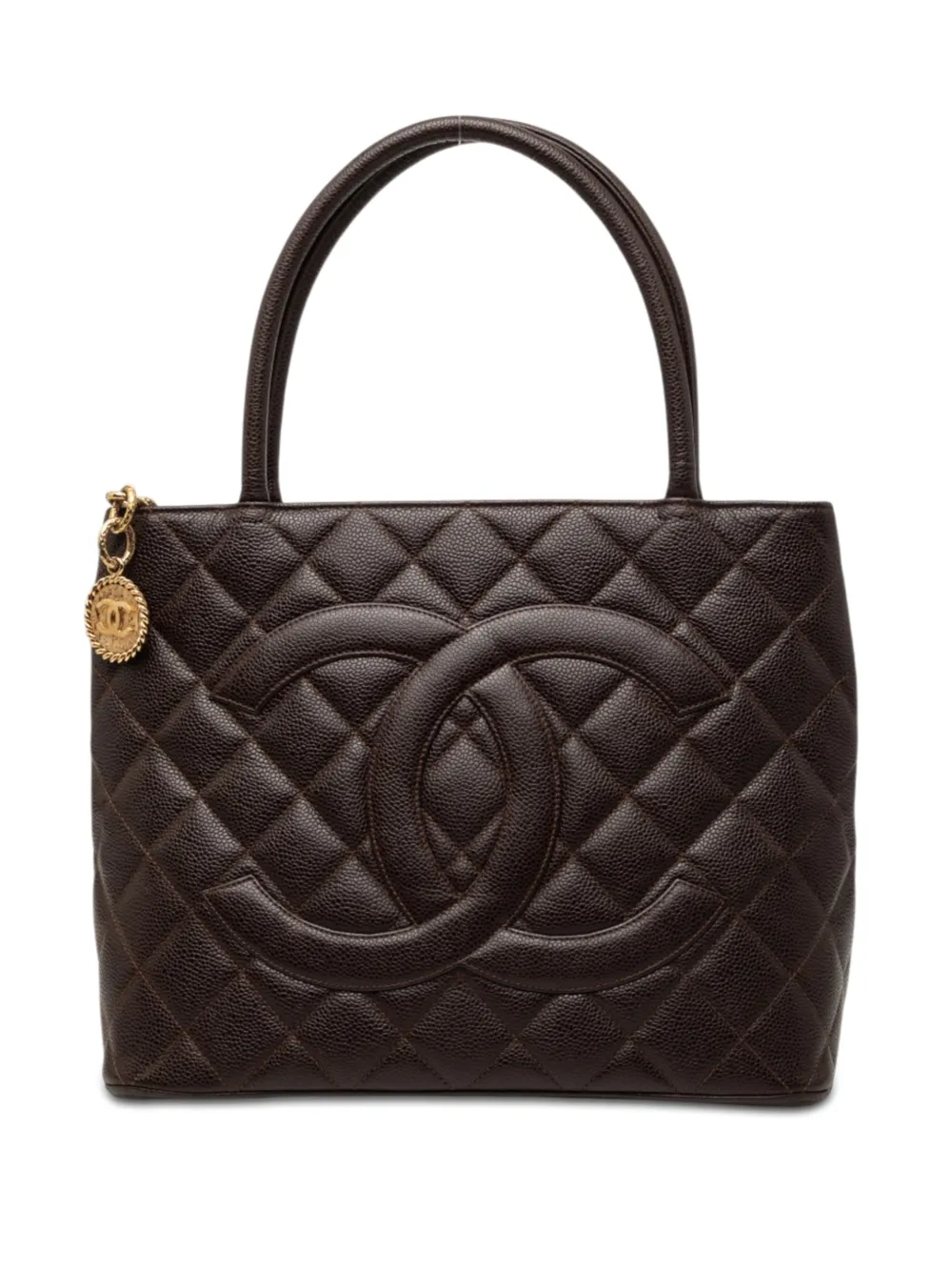 CHANEL Pre-Owned 1997-1999 Caviar Medallion tote bag - Marrone