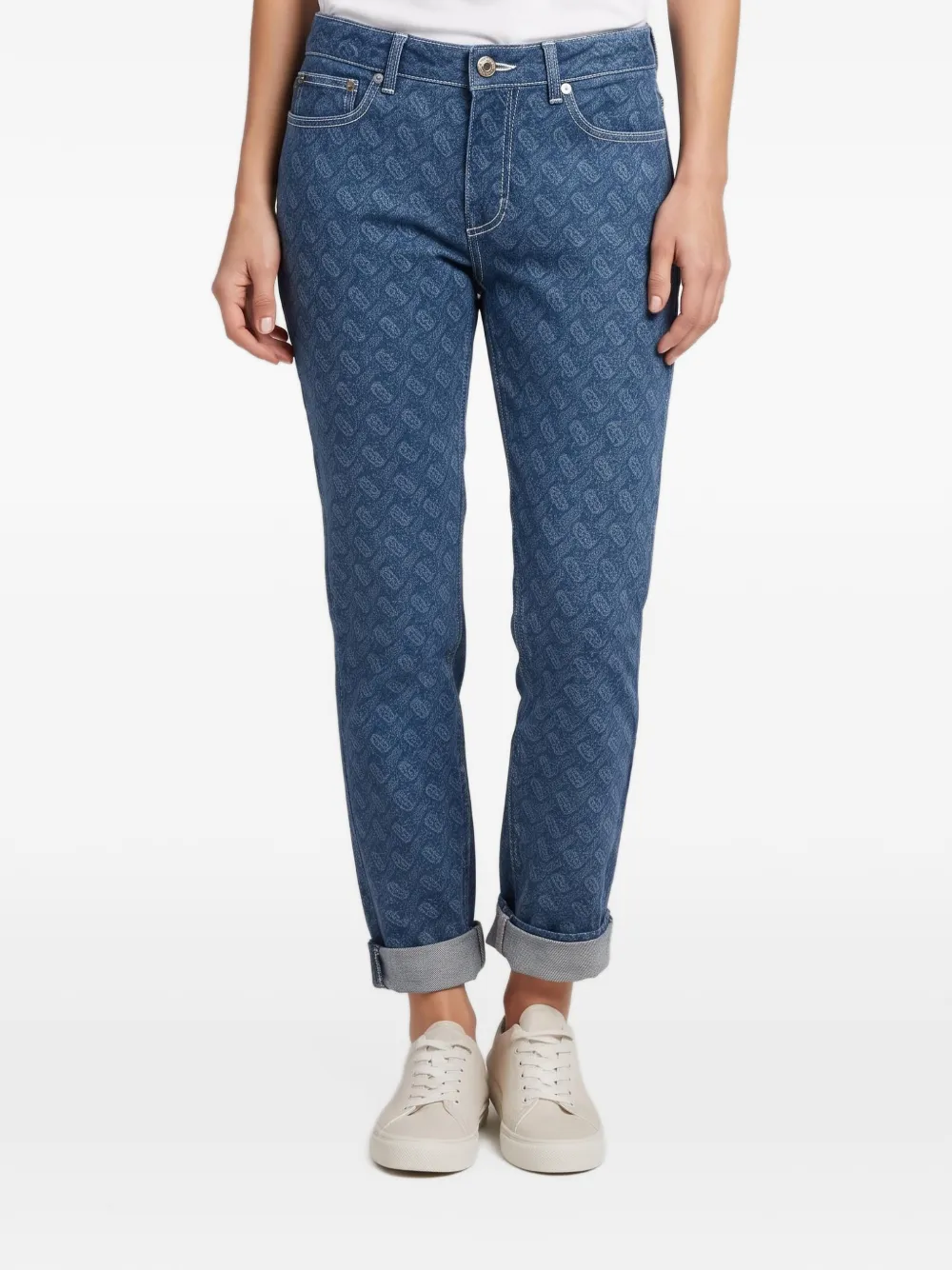 Burberry Pre-Owned TB Monogram print skinny jeans - Blue