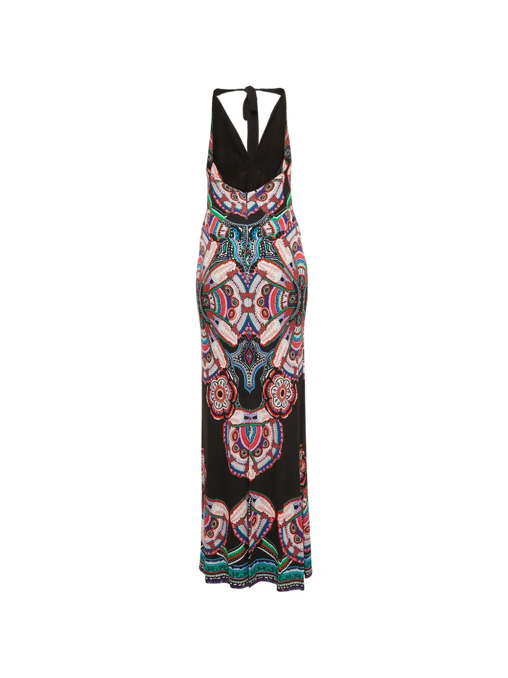 Pre-owned Roberto Cavalli Vintage Kaleidoscope-print Maxi Dress In Black