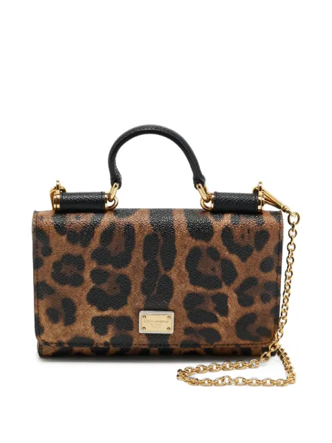 Dolce & Gabbana Pre-Owned Miss Sicily Tote Bag mit Leoparden-Print