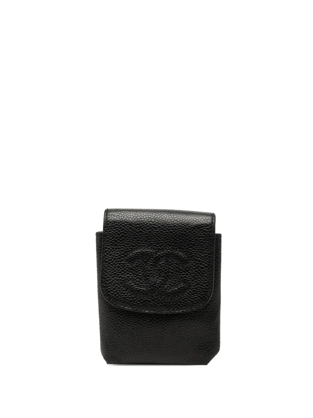CHANEL Pre-Owned 2000-2002 CC Caviar Cigarette Case - Nero