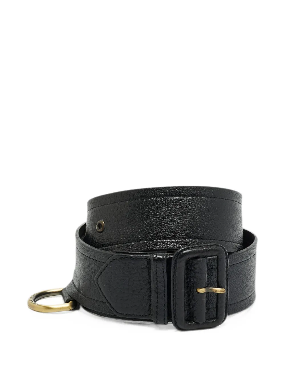 Pre-owned Burberry Buckle Leather Belt In Black