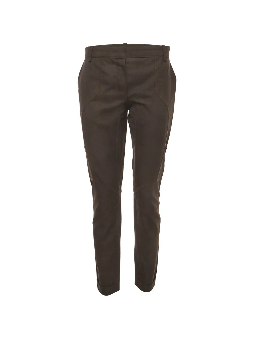 Louis Vuitton Pre-Owned ankle-zip slim-fit trousers - Marrone