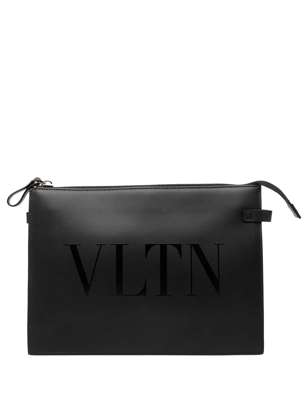 Valentino Garavani Pre-Owned 2018-2026 Leather VLTN clutch bag - Nero