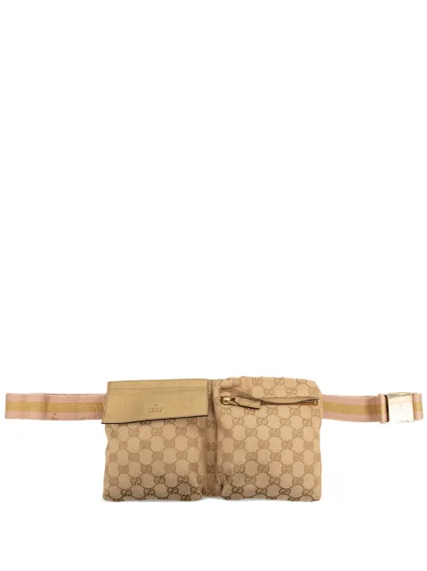 Gucci Pre-Owned 2000-2015 GG Canvas Web Double Pocket belt bag