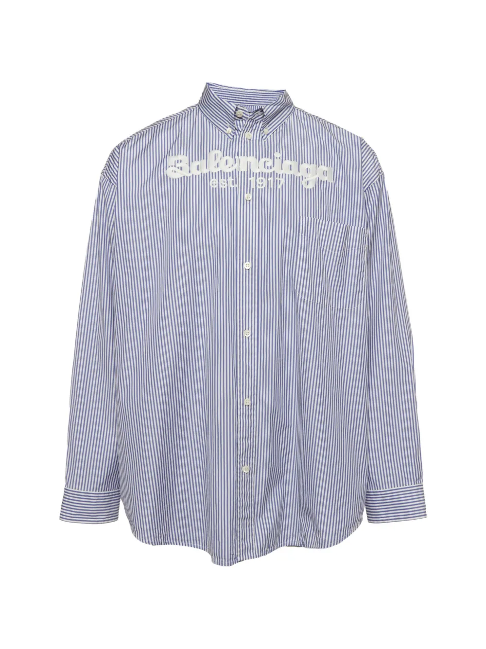 Balenciaga Pre-Owned striped logo-embroidered shirt - Violett