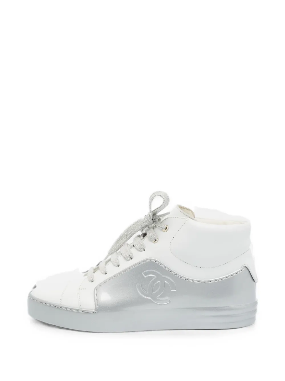 CHANEL Pre-Owned CC high-top sneakers - White