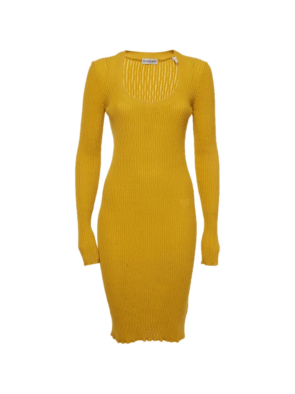 Burberry Pre-Owned rib-knit midi dress - Yellow