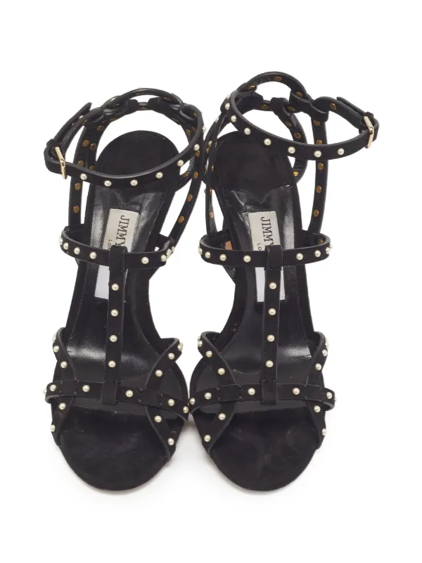 Jimmy Choo Pre-Owned ビバリー パールトリム サンダル | ブラック