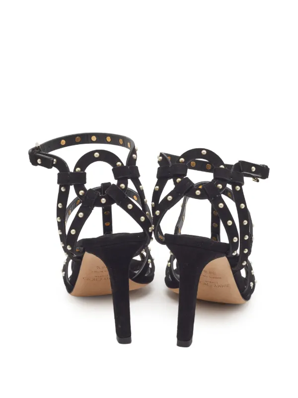 Jimmy Choo Pre-Owned ビバリー パールトリム サンダル | ブラック
