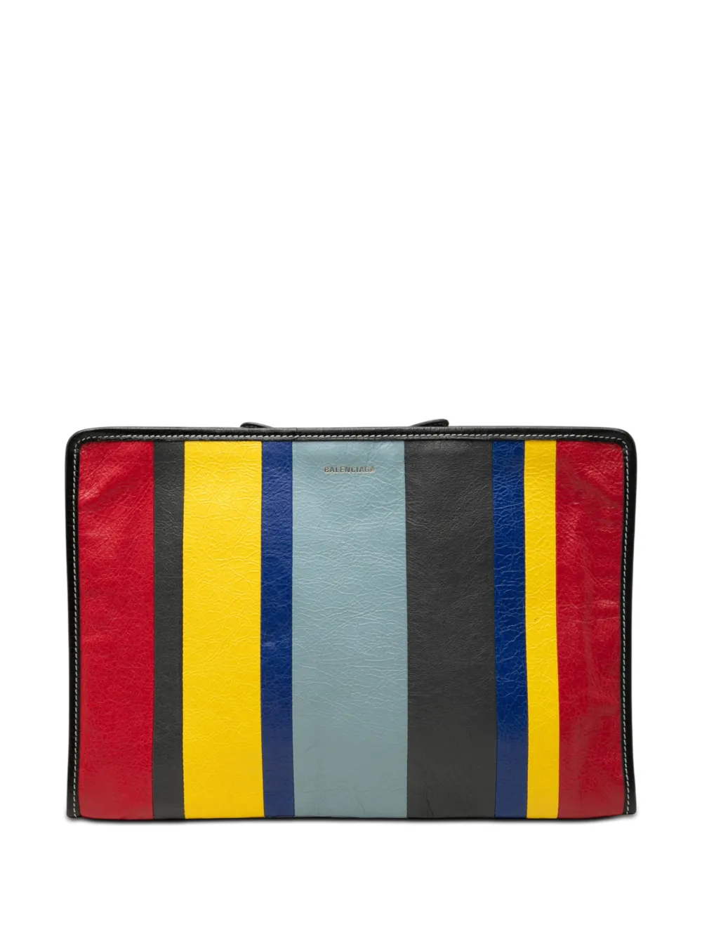 Balenciaga Pre-Owned 2005-2026 Lambskin Striped Bazar clutch bag - Multicolore