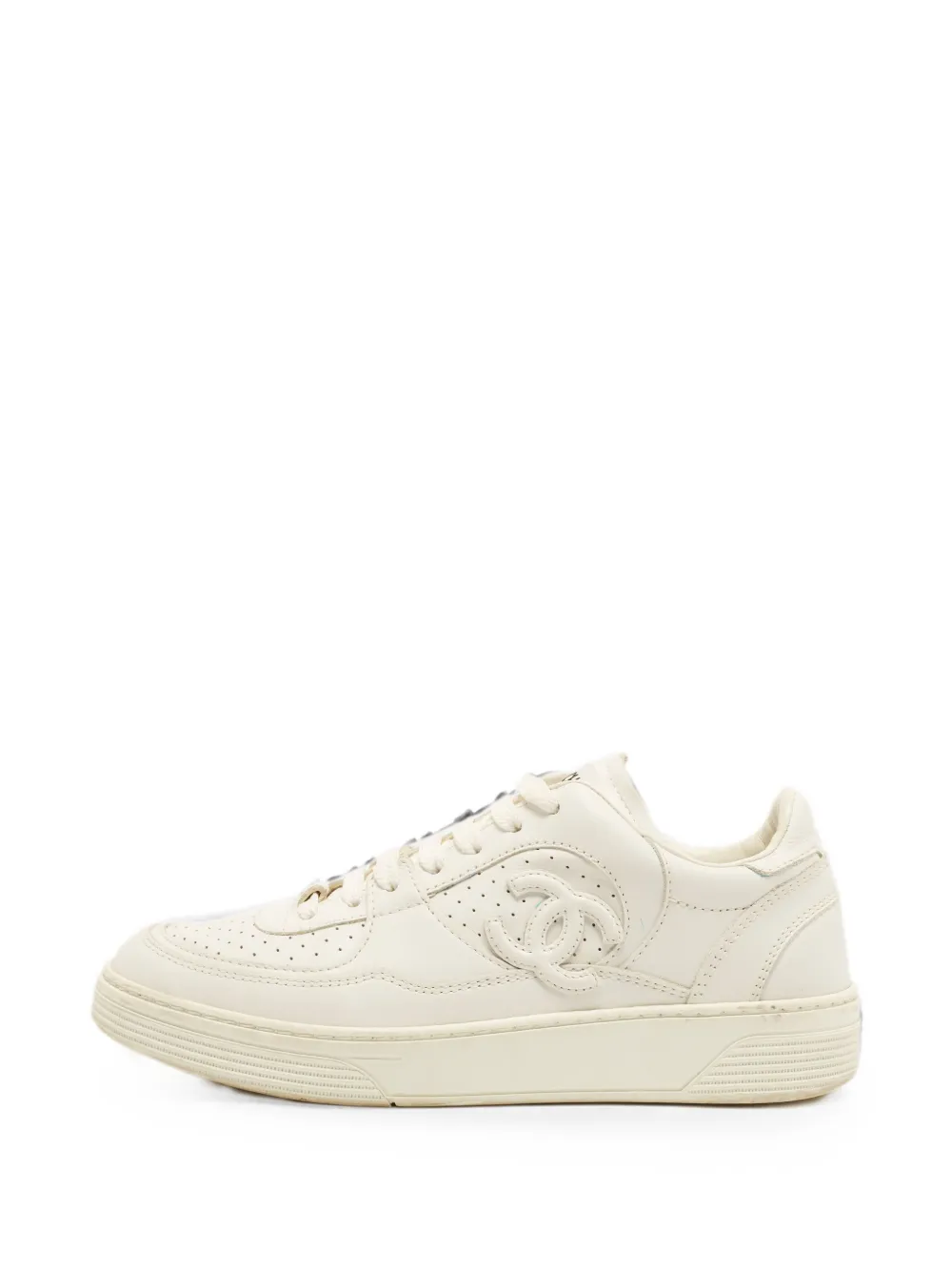CHANEL Pre-Owned CC-logo low-top sneakers - White