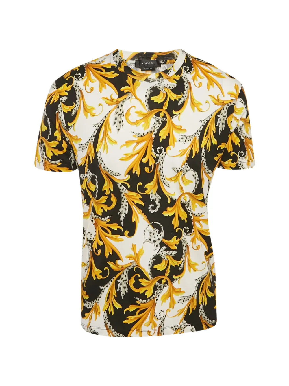Pre-owned Versace Barocco-print Taylor-fit T-shirt In White