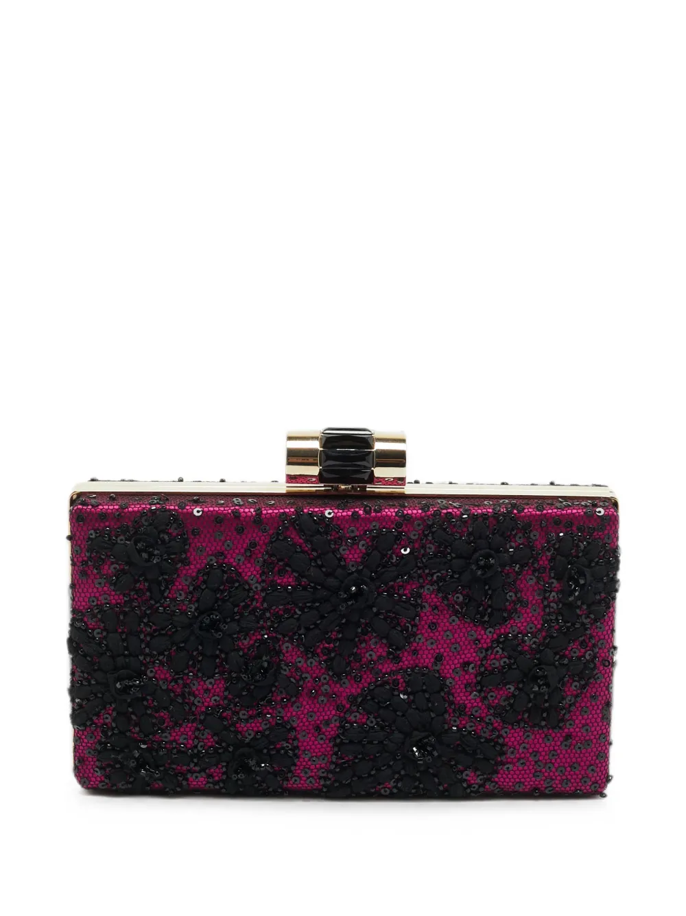 Saint Laurent Pre-Owned embellished mesh clutch bag - Rosa