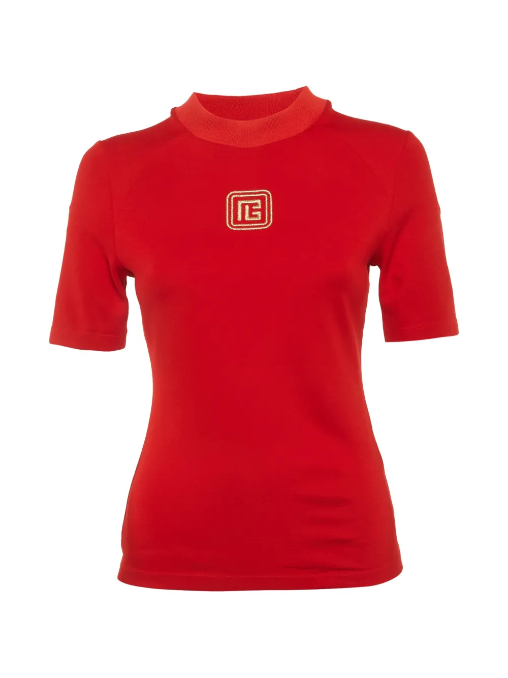 Balmain Pre-Owned logo-embroidered T-shirt - Rot