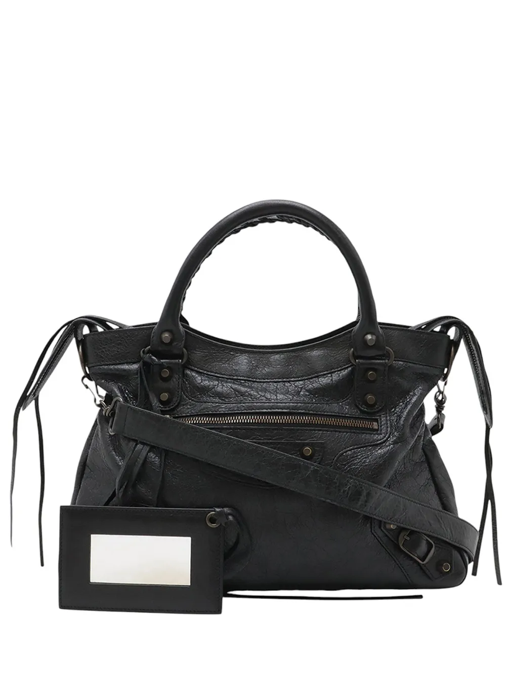 Balenciaga Pre-Owned 2005-2026 Lambskin Motocross Classic Town satchel - Nero