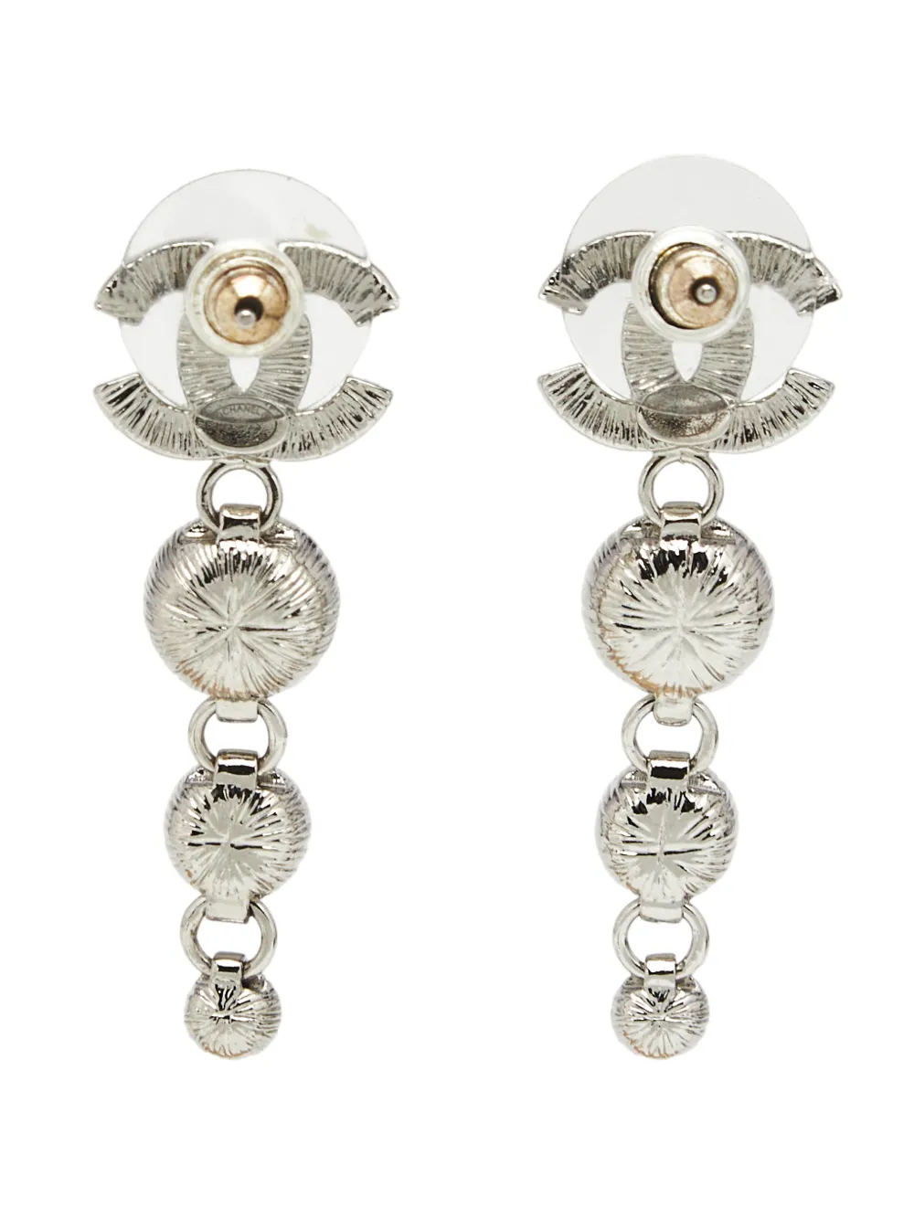 CHANEL Pre-Owned Orecchini pendenti con logo CC - Argento