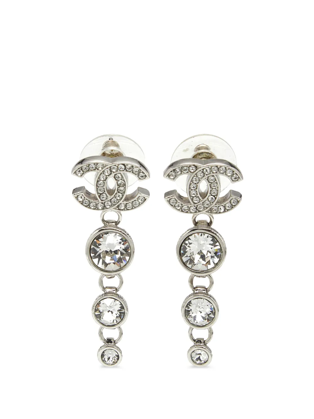 CHANEL Pre-Owned Orecchini pendenti con logo CC - Argento