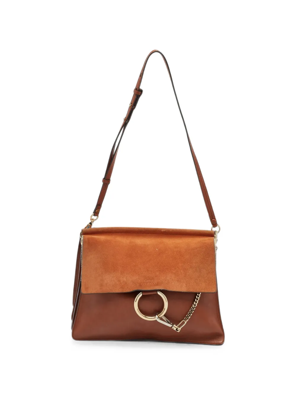 Chloé Pre-Owned Faye suede-panel shoulder bag - Braun