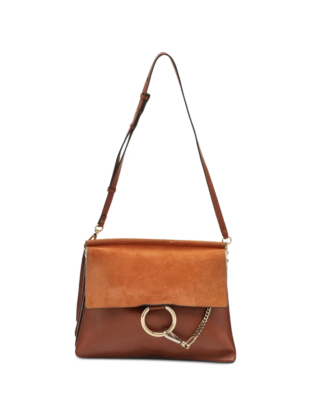Chloé Pre-Owned Faye suede-panel shoulder bag - Marrone