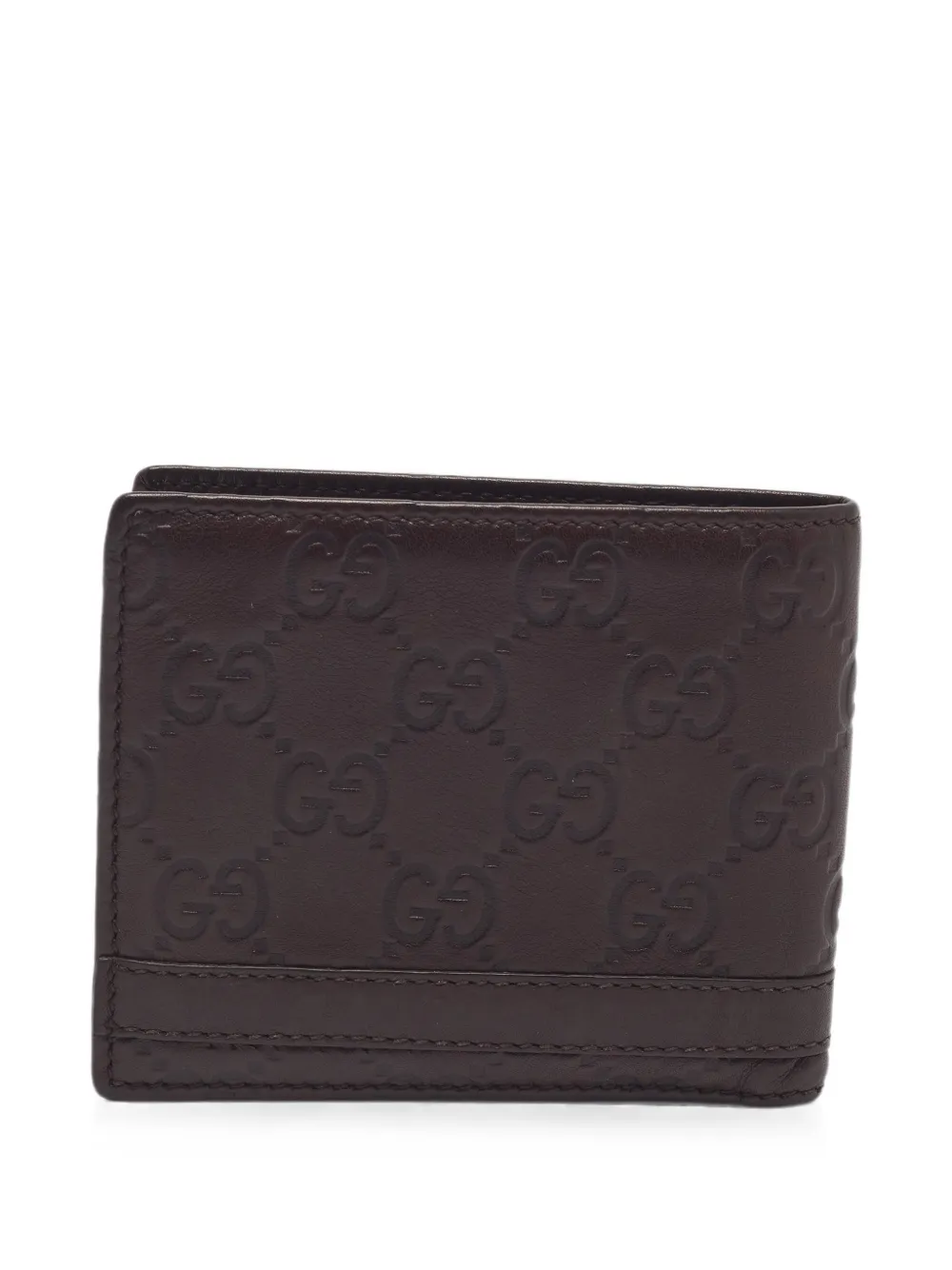 Gucci Pre-Owned Guccissima metal-bar bifold wallet - Braun