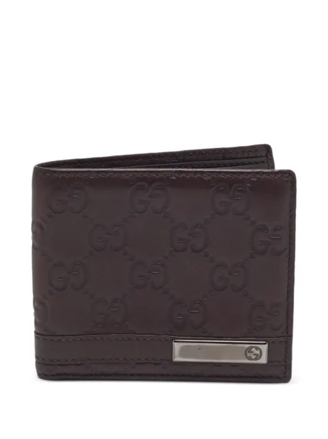 Gucci Pre-Owned Guccissima metal-bar bifold wallet