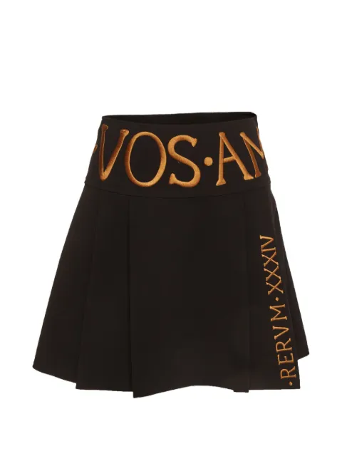 Moschino Pre-Owned embroidered-logo pleated mini skirt
