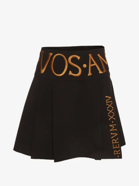 Moschino Pre-Owned embroidered-logo pleated mini skirt