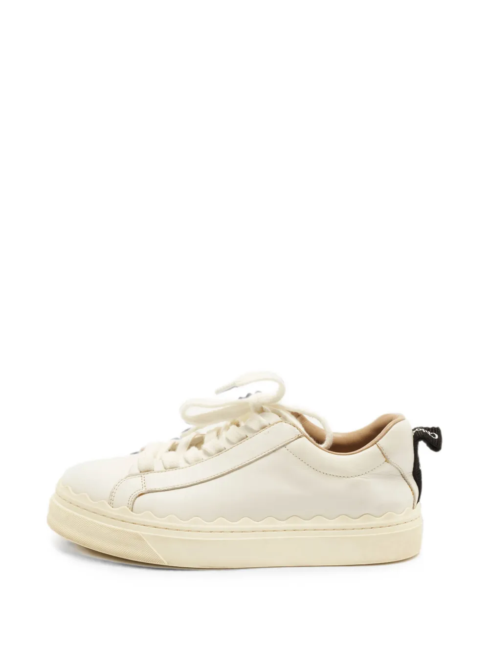 Chloé Pre-Owned Lauren Sneakers mit Wellensaum - Weiß