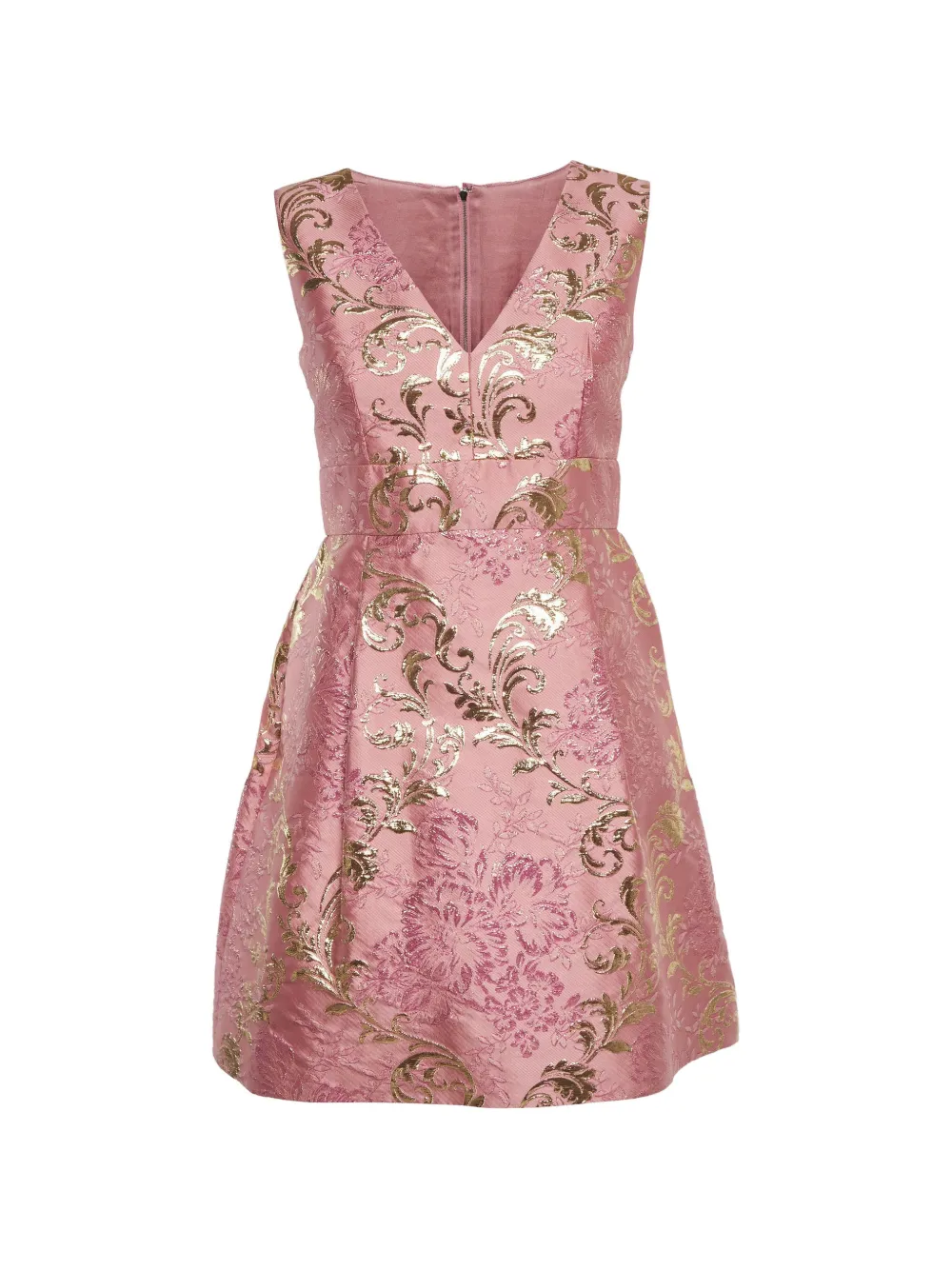 Pre-owned Dolce & Gabbana Brocade Sleeveless Dress In Pink