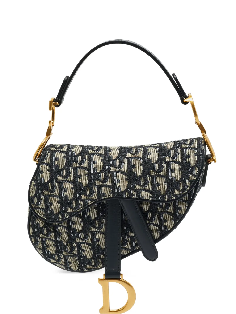 Christian Dior Pre-Owned Borsa a spalla Saddle mini con motivo Oblique 2020 - Blu