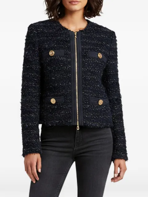 Balmain Pre-Owned bouclé zip-up tweed jacket