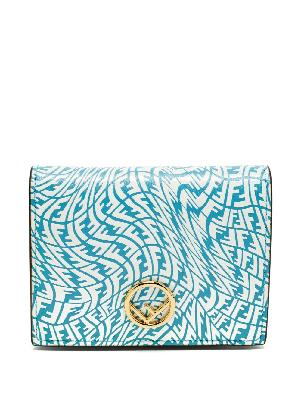 Pre-owned Fendi 2021 F Is  Vertigo Bifold Wallet In White