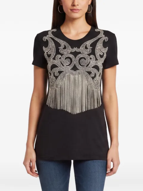 Balmain Pre-Owned playera con detalles de cristal y flecos